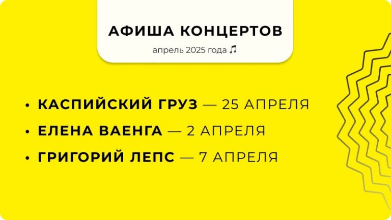 Афиша концертов в Сургуте на первую половину 2025 года, апрель