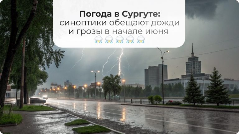 В Сургут вновь вернется ненастье: синоптики обещают дожди и грозы в начале июня ⛈