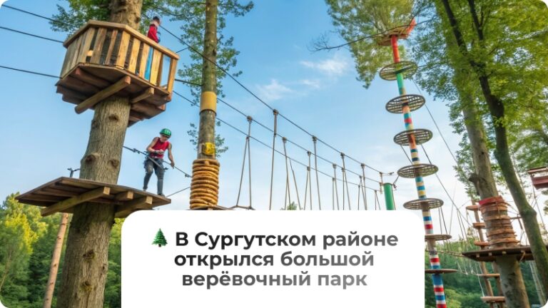 В Сургутском районе открыли большой веревочный парк